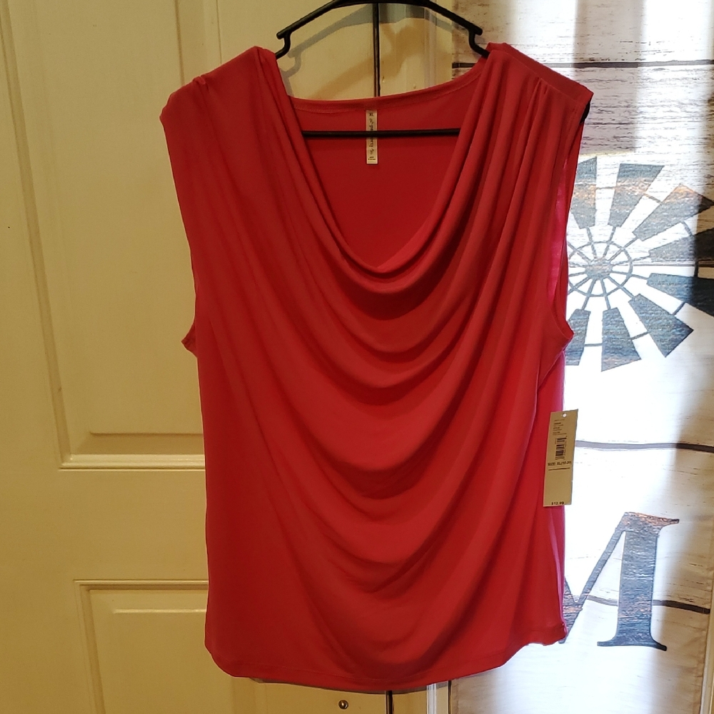 Passport Bold Pink Cowl Neck Blouse